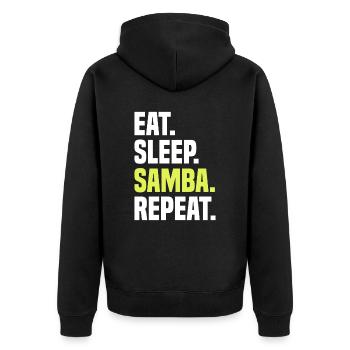 Samba Dancing Music Practicing Latin - Unisex Premium Organic Zip Hoodie - black - Back - Nico (187cm)