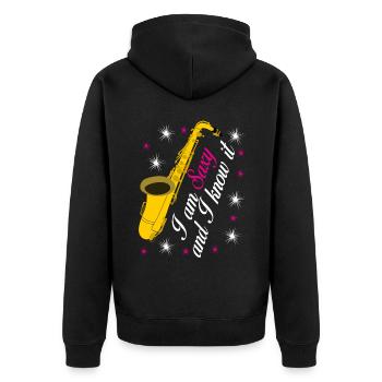 Saxophone Dire Saxophone Jazz Saxy - Veste à capuche bio Premium Unisexe - noir - Dos - Nico (187cm)