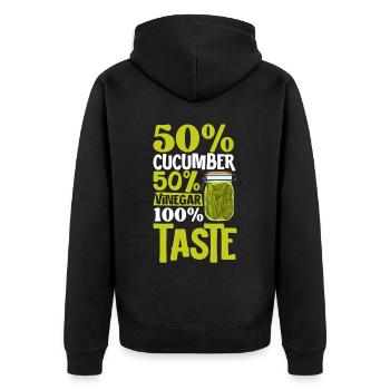100% de saveur - concombres - Veste à capuche bio Premium Unisexe - noir - Dos - Nico (187cm)