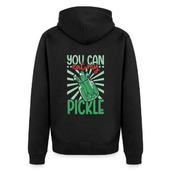 You can eat my pickle - Gurken - Unisex Premium Bio Zip Hoodie - Schwarz - Hinten - Nico (187cm)