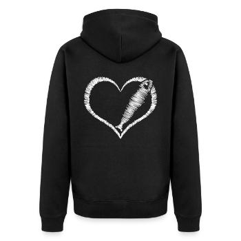 Sardine Herring Sardines Heart Herrings - Veste à capuche bio Premium Unisexe - noir - Dos - Nico (187cm)