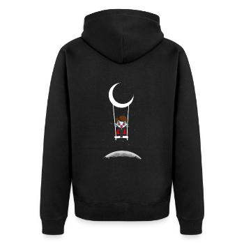 Dracula On Moon Swing Creepy Halloween - Veste à capuche bio Premium Unisexe - noir - Dos - Nico (187cm)