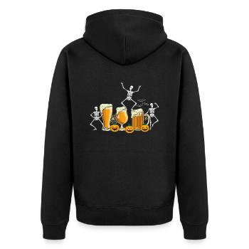 Skeleton Beer Halloween Beer Drinker Beer - Unisex Premium Organic Zip Hoodie - black - Back - Nico (187cm)