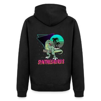 Synthétiseur électronique T-Rex Synthesaurus - Veste à capuche bio Premium Unisexe - noir - Dos - Nico (187cm)