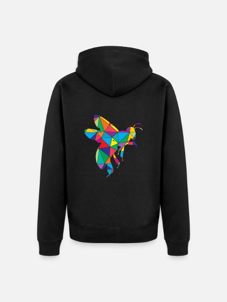Bee Polygon Funny Beekeeper - Unisex Premium Organic Zip Hoodie - black