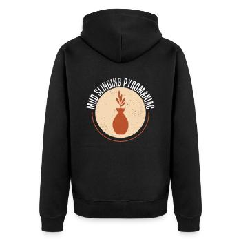 Töpfern Ton Töpferkurs Töpferei Getöpfert - Unisex Premium Bio Zip Hoodie - Schwarz - Hinten - Nico (187cm)