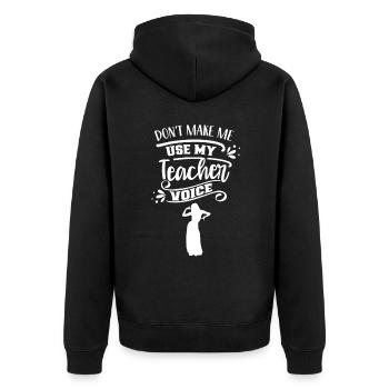 Meine Tanzlehrerinstimme Tanzlehrer Tanzschule - Unisex Premium Bio Zip Hoodie - Schwarz - Hinten - Nico (187cm)