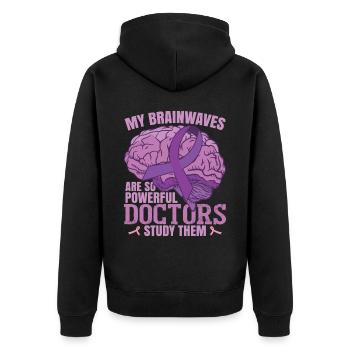 Epilepsy Funny Quote Epilepsy Awareness Month - Unisex Premium Organic Zip Hoodie - black - Back - Nico (187cm)