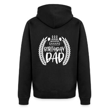 Geburtstag Papa Papi Vater Party - Unisex Premium Bio Zip Hoodie - Schwarz - Hinten - Nico (187cm)