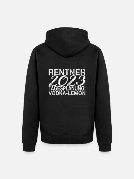 Rentner 2023 Spruch - Unisex Premium Bio Zip Hoodie - Schwarz