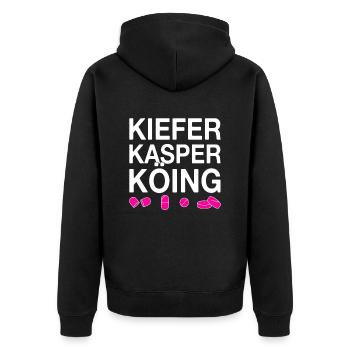 Techno party feiern Spruch - Unisex Premium Bio Zip Hoodie - Schwarz - Hinten - Nico (187cm)