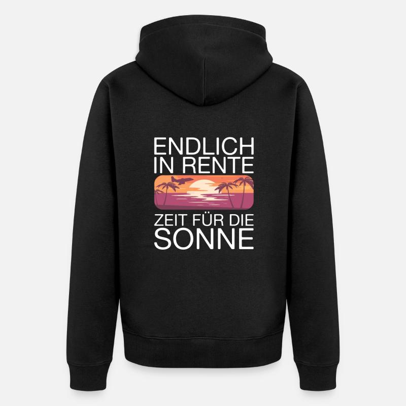 Endlich Rente Spruch - Unisex Premium Bio Zip Hoodie - Schwarz
