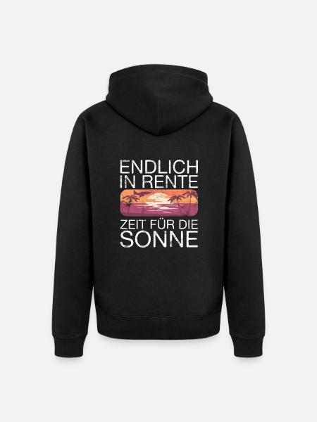 Endlich Rente Spruch - Unisex Premium Bio Zip Hoodie - Schwarz