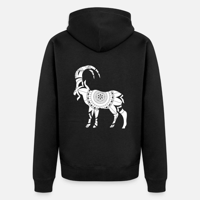 Sternzeichen Steinbock Symbol - Unisex Premium Bio Zip Hoodie - Schwarz