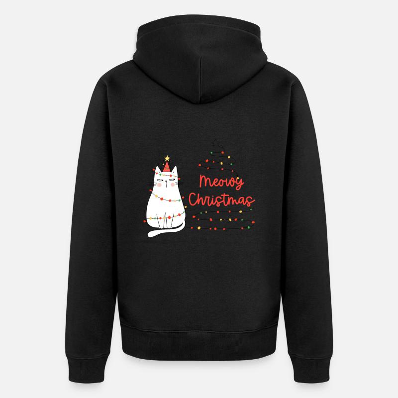 Miaou Noël - Joyeux Noël - - Veste à capuche bio Premium Unisexe - noir