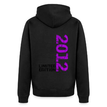 2012 Édition Limitée Anniversaire Cadeau Femme Mari - Veste à capuche bio Premium Unisexe - noir - Dos - Nico (187cm)
