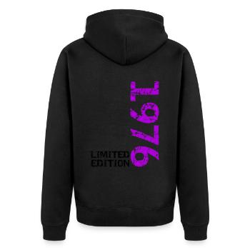 1976 Limited Edition Birthday Gift Wife Husband - Unisex Premium Organic Zip Hoodie - black - Back - Nico (187cm)