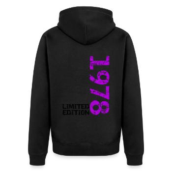 1978 édition limitée cadeau d’anniversaire femme mari - Veste à capuche bio Premium Unisexe - noir - Dos - Nico (187cm)