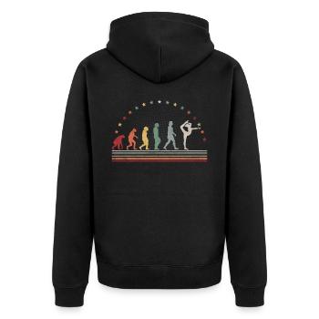 Acrobatics Evolution Retro Floor Exercises Hobby Gymnastics - Unisex Premium Organic Zip Hoodie - black - Back - Nico (187cm)