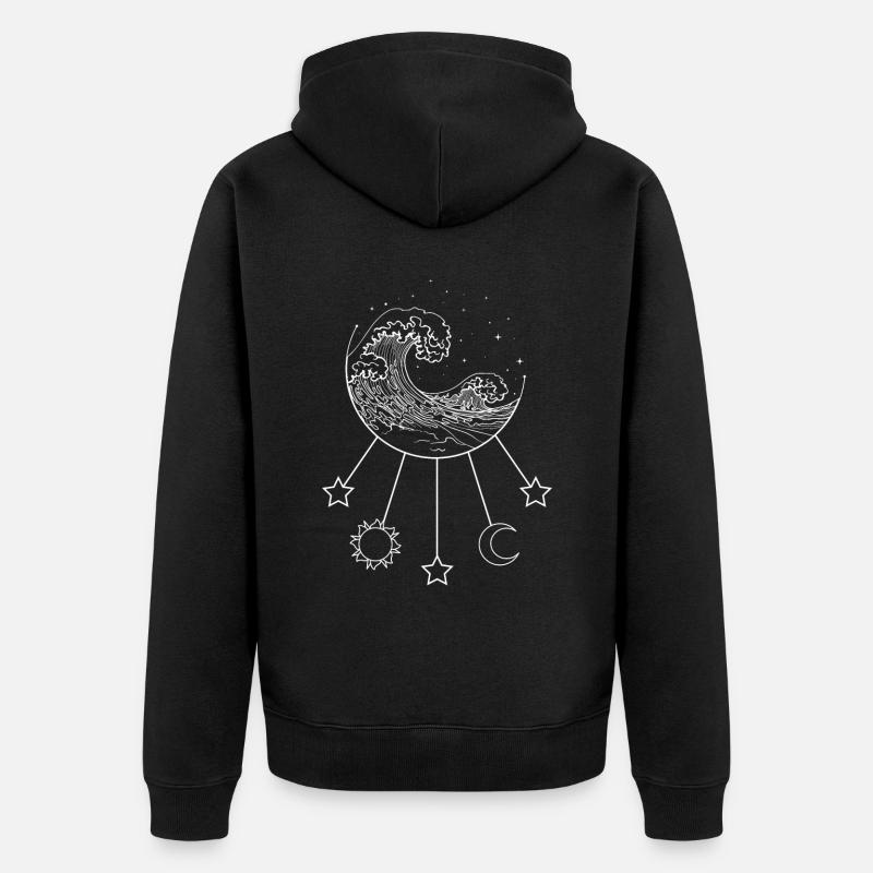 Bohème Esthétique Céleste - Veste à capuche bio Premium Unisexe - noir