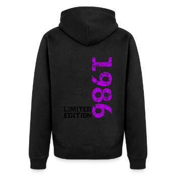 1986 édition limitée anniversaire cadeau femme mari - Veste à capuche bio Premium Unisexe - noir - Dos - Nico (187cm)
