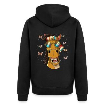 60s 70s Costume Groovy Hippie - Veste à capuche bio Premium Unisexe - noir - Dos - Nico (187cm)