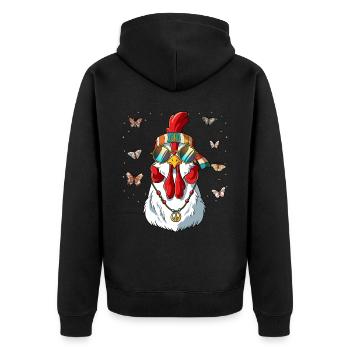 60s 70s Costume Groovy Hippie - Veste à capuche bio Premium Unisexe - noir - Dos - Nico (187cm)