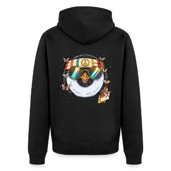 60s 70s Costume Groovy Hippie - Veste à capuche bio Premium Unisexe - noir - Dos - Nico (187cm)