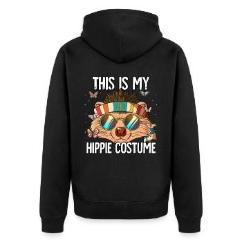 Costume des années 60 des années 70 Ceci est mon costume hippie - Veste à capuche bio Premium Unisexe - noir - Dos - Nico (187cm)