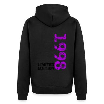 1998 édition limitée cadeau d’anniversaire femme mari - Veste à capuche bio Premium Unisexe - noir - Dos - Nico (187cm)