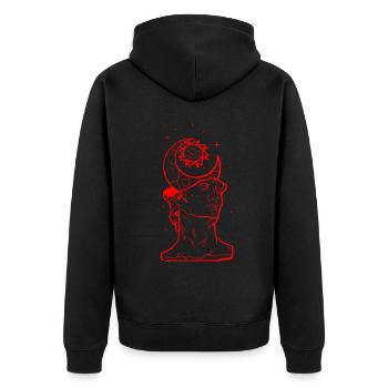 Bohemian Aesthetic David Statue Sun and Moon - Unisex Premium Organic Zip Hoodie - black - Back - Nico (187cm)