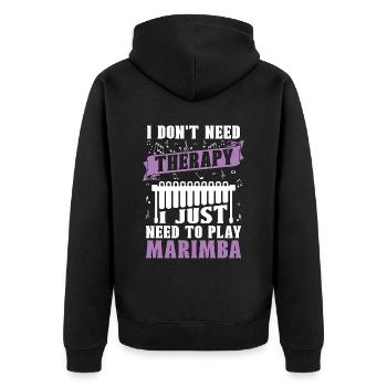 Marimba Je n’ai pas besoin de Mallets de thérapie Instrument - Veste à capuche bio Premium Unisexe - noir - Dos - Nico (187cm)