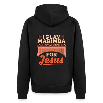 Marimba I Play Marimba For Jesus Percussion Lover - Unisex Premium Bio Zip Hoodie - Schwarz - Hinten - Nico (187cm)