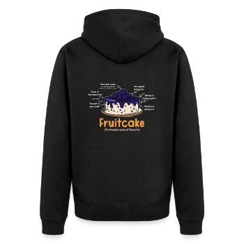 Fruitcake Bake Thanksgiving Nutty Nutrition Facts - Veste à capuche bio Premium Unisexe - noir - Dos - Nico (187cm)
