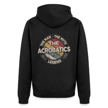 The Acrobatics Legend Retro Gymnastics Men - Unisex Premium Organic Zip Hoodie - black - Back - Nico (187cm)