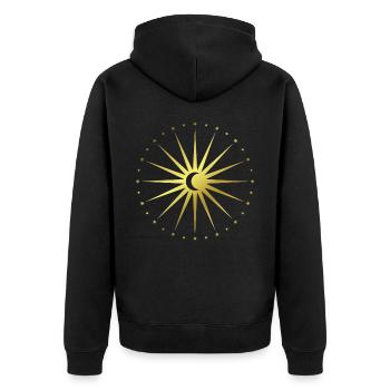 Stars - Moon - Constellation - Star - Graphics - Unisex Premium Organic Zip Hoodie - black - Back - Nico (187cm)