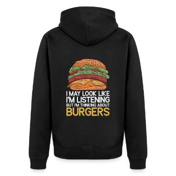 Hamburger - Veste à capuche bio Premium Unisexe - noir - Dos - Nico (187cm)