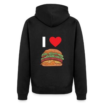 Hamburger - Veste à capuche bio Premium Unisexe - noir - Dos - Nico (187cm)