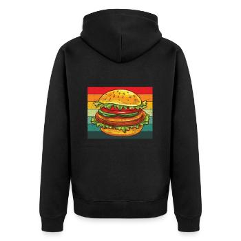 Hamburger - Veste à capuche bio Premium Unisexe - noir - Dos - Nico (187cm)