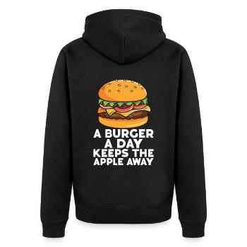 Hamburger - Veste à capuche bio Premium Unisexe - noir - Dos - Nico (187cm)