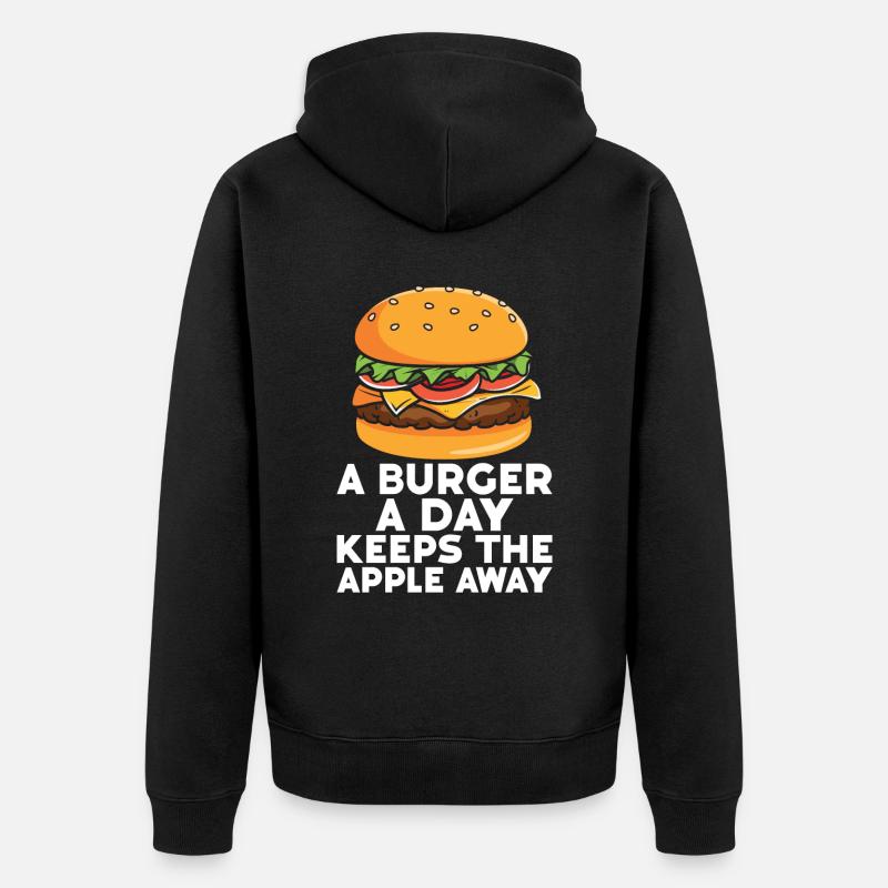 Hamburger - Unisex Premium Bio Zip Hoodie - Schwarz