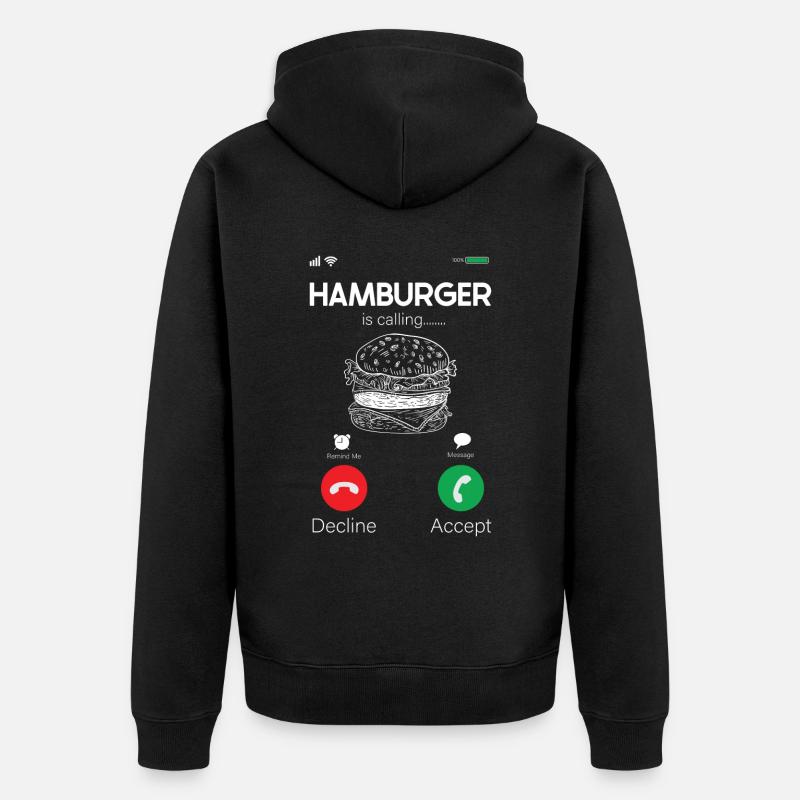 Hamburger - Unisex Premium Bio Zip Hoodie - Schwarz