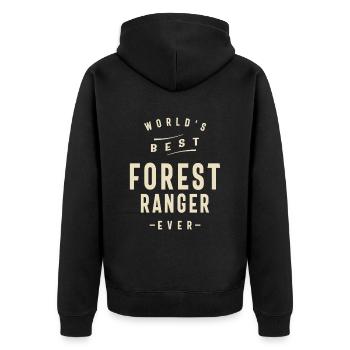 Forest Ranger Job Title Occupation Birthday Worker - Unisex Premium Organic Zip Hoodie - black - Back - Nico (187cm)