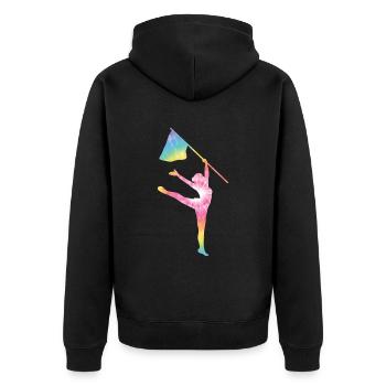 Farbschutz - Unisex Premium Bio Zip Hoodie - Schwarz - Hinten - Nico (187cm)