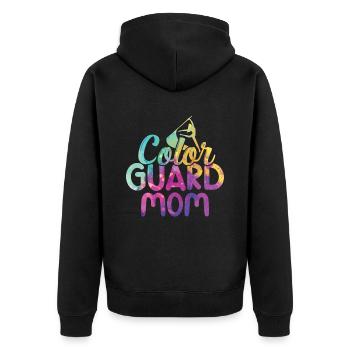 Farbschutz - Unisex Premium Bio Zip Hoodie - Schwarz - Hinten - Nico (187cm)