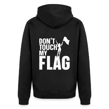 Farbschutz - Unisex Premium Bio Zip Hoodie - Schwarz - Hinten - Nico (187cm)
