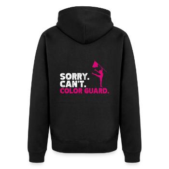 Farbschutz - Unisex Premium Bio Zip Hoodie - Schwarz - Hinten - Nico (187cm)