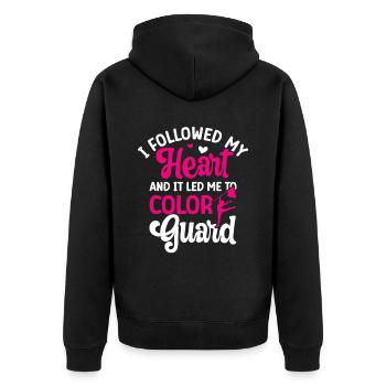 Farbschutz - Unisex Premium Bio Zip Hoodie - Schwarz - Hinten - Nico (187cm)