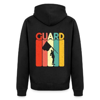 Farbschutz - Unisex Premium Bio Zip Hoodie - Schwarz - Hinten - Nico (187cm)