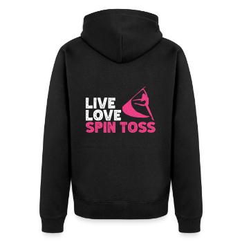 Farbschutz - Unisex Premium Bio Zip Hoodie - Schwarz - Hinten - Nico (187cm)